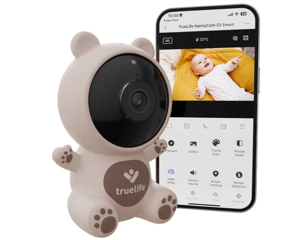 Niania elektroniczna TRUELIFE NannyCam S3 Smart komunikacja dwukierunkowa mikrofon głośnik głos