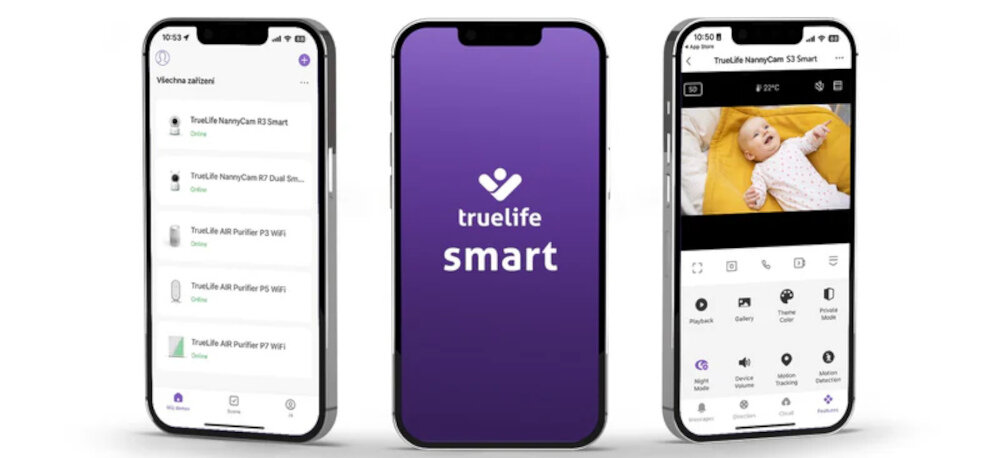 Niania elektroniczna TRUELIFE NannyCam S3 Smart powiadomienia wykrywa ruch dźwięk zmiany temperatury