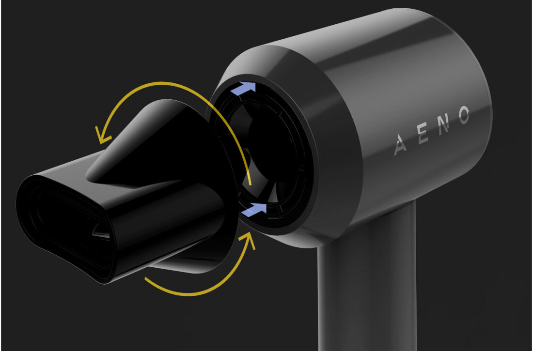 Suszarka AENO HD1 1500W Szybka wymiana dysze magnetyczne 360° stylizacja styl