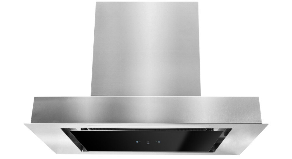 OKAP AFRELLI PIANO GESTO INOX/CZARNY instalacja podszafkowa szerokość 59,5 cm zabudowa montaż podszafkowy