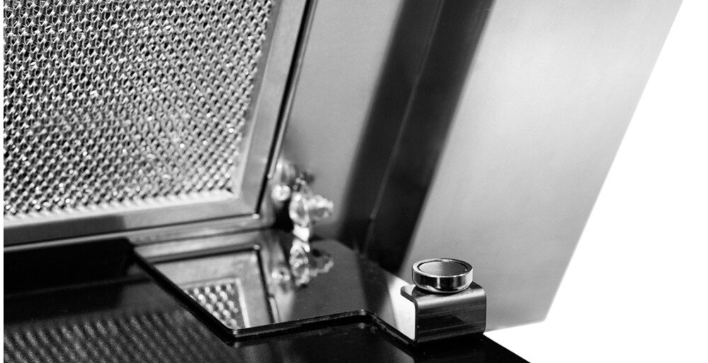 OKAP AFRELLI PIANO GESTO INOX/CZARNY filtr aluminiowy przeciwtłuszczowy usuwanie brudu zapachów filtrowanie siateczka bez alergenów zarazków