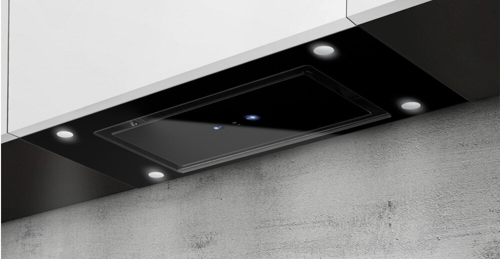OKAP AFRELLI RIVA GESTO filtr aluminiowy wyciąg pochłaniacz sterowanie elektroniczne Instalacja podszafkowa zabudowa wkład Oświetlenie LED filtr aluminiowy 60 db
