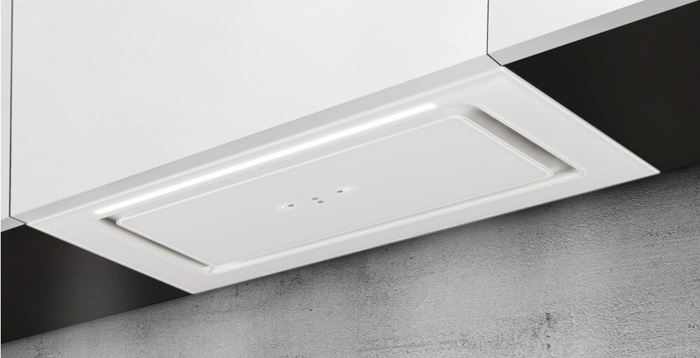 OKAP AFRELLI PRIMA GLASS GESTO filtr aluminiowy wyciąg pochłaniacz sterowanie elektroniczne Instalacja podszafkowa zabudowa wkład Oświetlenie LED filtr aluminiowy 60 db