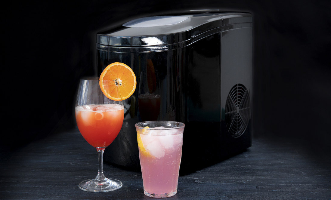 Kostkarka do lodu GASTRONOMA 18620001 możliwości czas szybkie przygotowanie dwa zbiorniki funkcja automatycznego wyłączania wskaźnik LED przypomnienie