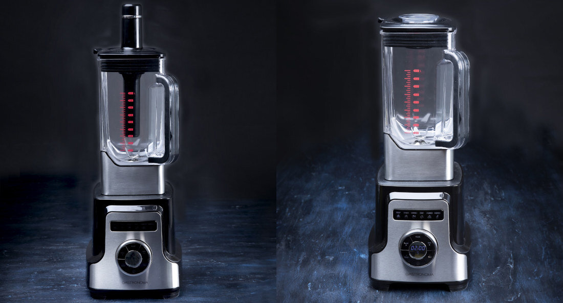 Blender kielichowy GASTRONOMA 18180001 wygoda użytkowania Antypoślizgowe gumowe nóżki Ergonomiczny gumowy uchwyt miękkie wykończenie łatwość czyszczenia