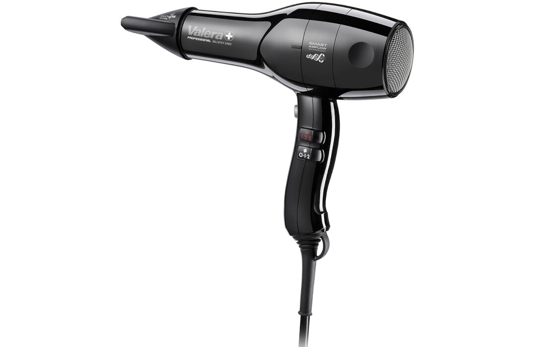 Suszarka VALERA Swiss Silent Jet 8701 RC 2200W moc suszenie wydajność ciśnienie powietrza przepływ powietrza cicha praca waga 3-metrowy kabel