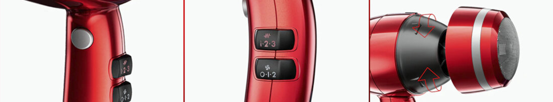 Suszarka VALERA Swiss Silent Jet 8700 RC D 2400W generator jonów blask gładkość włosy sześć ustawień przepływu temperatura powietrza dyfuzor dysze koncetrujące Wyjmowany filtr metalowy  konserwacja