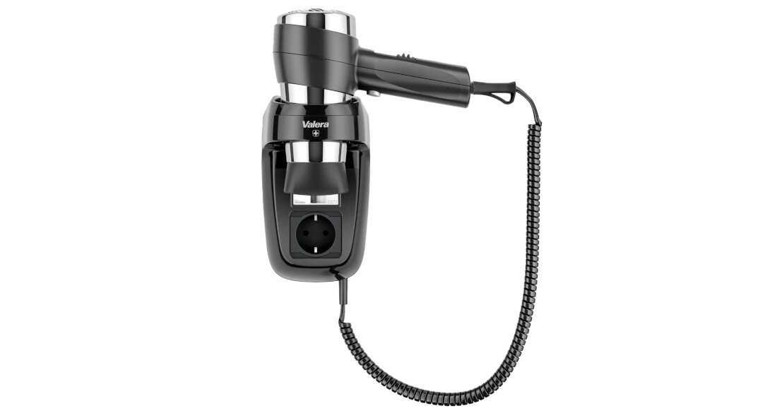 Suszarka VALERA Action Super Plus 1600 Czarny drut falisty element grzejny szybkie nagrzewanie równomierne rozprowadzanie ciepła przełącznik suwakowy ustawienia przepływ powietrza temperayura potrzeby dostosowanie funkcja chłodnego powietrza zintegrowana dysza koncentratora  stylizacja włosy
