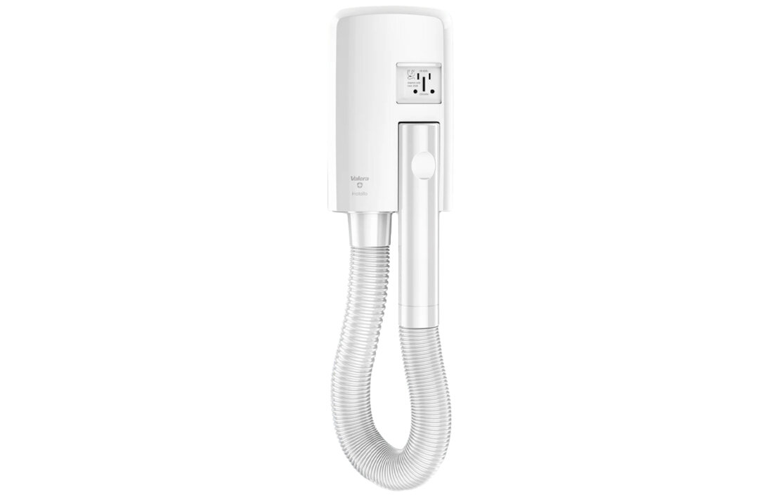 Suszarka hotelowa VALERA Hotello Shaver 1200W wymiary funkcję automatycznego włączania komfort użytkowania automatyczny timer Obrotowy uchwyt Cool Touch stopień ochrony IP34 napięcie dostosowanie system elektryczne