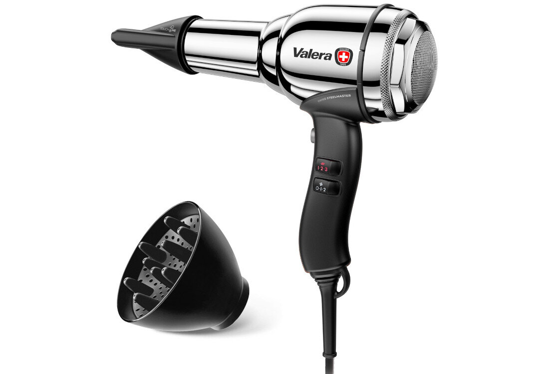 Suszarka VALERA Swiss Steel Master Chrom 2100W lekki silnik AC-PERFORMANCE cicha praca waga suszenie