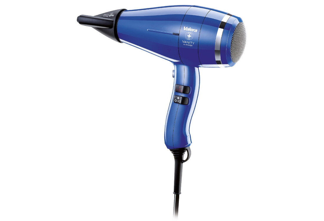 Suszarka VALERA Vanity Hi Power RC Niebieski 2400W Technologia Adaptive Air Pressure Stabilizer technologia Ionic Color Care blask kolor cicha praca komfort użytkowanie