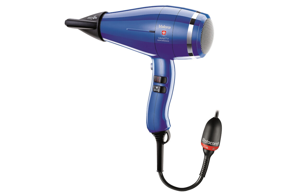 Suszarka VALERA Vanity Hi Power RC Niebieski 2400W ustawienia 6 trybów suszenie dostosowanie włosy stylizacja przycisk Cold Air