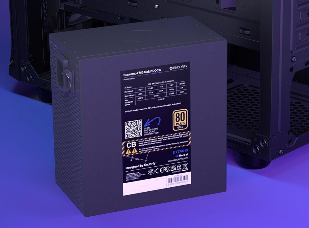 Komputer MAD DOG ENDORFY500ARGB-A07WR32 R7-7800X3D 32GB RAM 1TB SSD Radeon RX6950XT Windows 11 Home zasilacz moc sprawność zabezpieczenia