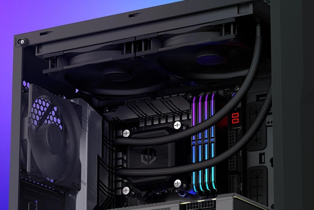 Komputer MAD DOG ENDORFY500AIR-A06WB32 R7-7800X3D 32GB RAM 2TB SSD Radeon RX7800XT Windows 11 Home chłodzenie wodne temperatura pompa chłodnica