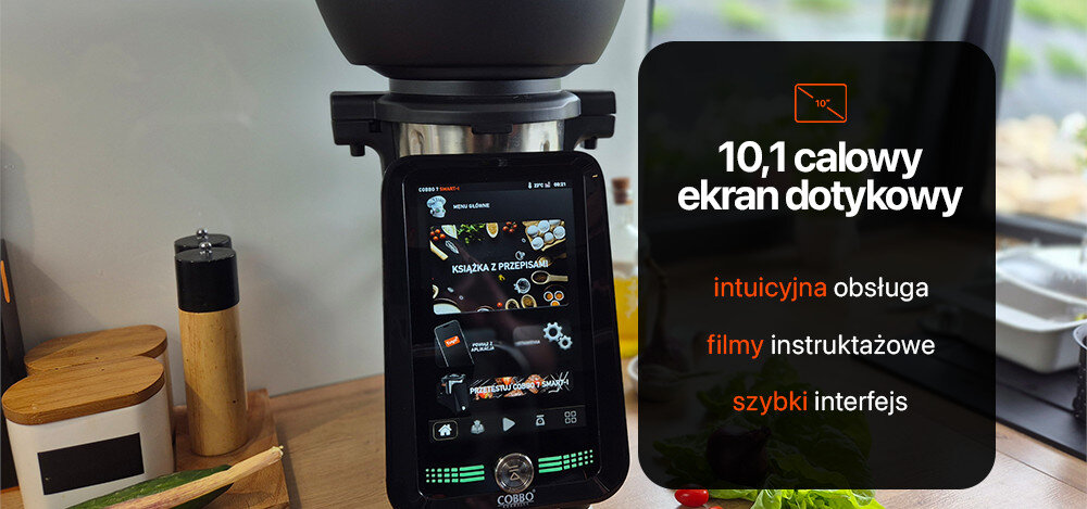 Багатофункціональний робот COBBO 7 Smart-I 1700 Вт із вбудованими вагами та функцією приготування Інтуїтивно зрозуміле керування більш ніж 20 пристроями 10,1-дюймовий сенсорний екран вбудовані навчальні відео