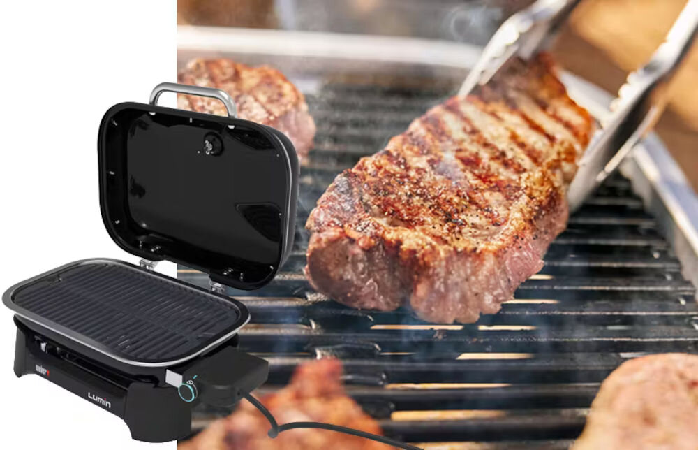 Grill elektryczny WEBER Lumin Compact Czarny temperatura grillowania