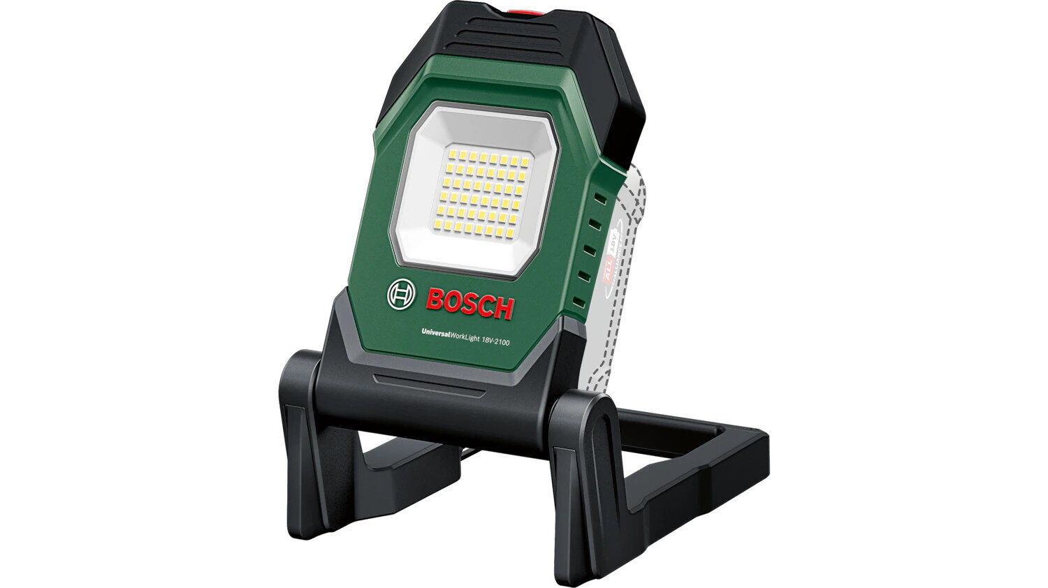 Lampa warsztatowa BOSCH UniversalWorkLight 18V-2100, 2100lm, regulacja, światło, mobilność, Przenośna lampa warsztatowa z ruchomą głowicą.