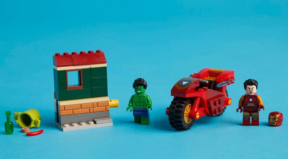 LEGO 76287 Marvel Iron Man z motocyklem i Hulk opis