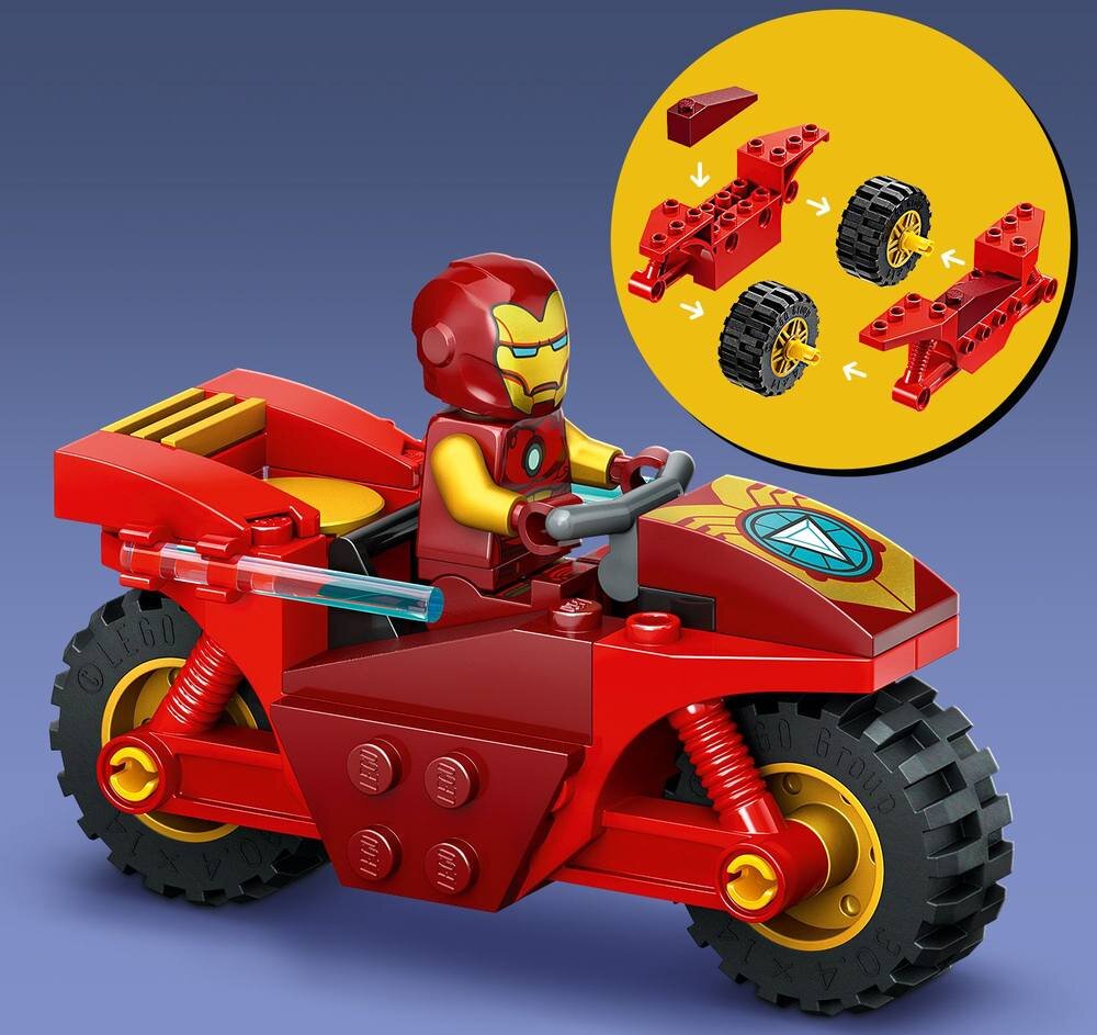 LEGO 76287 Marvel Iron Man z motocyklem i Hulk minifigurki