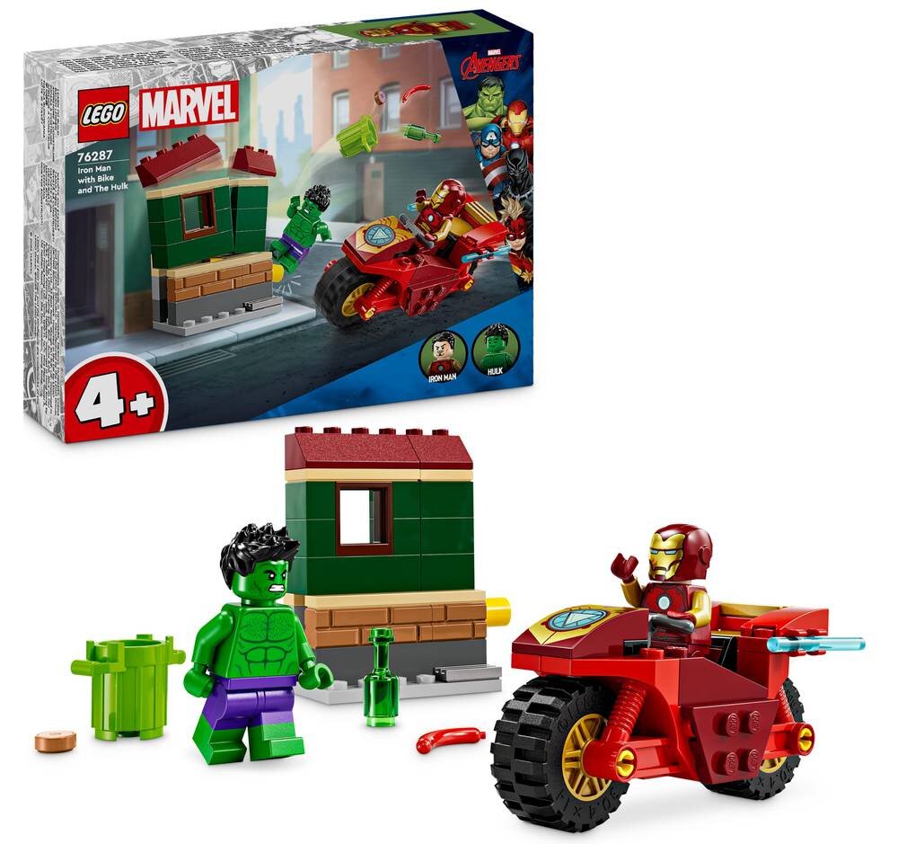 LEGO 76287 Marvel Iron Man z motocyklem i Hulk Zestaw