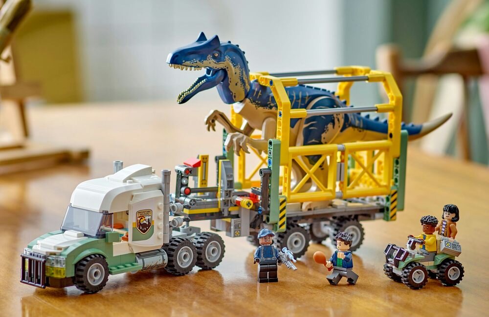 LEGO 76966 Jurassic World Dinomisje: ciężarówka do transportu allozaura opis