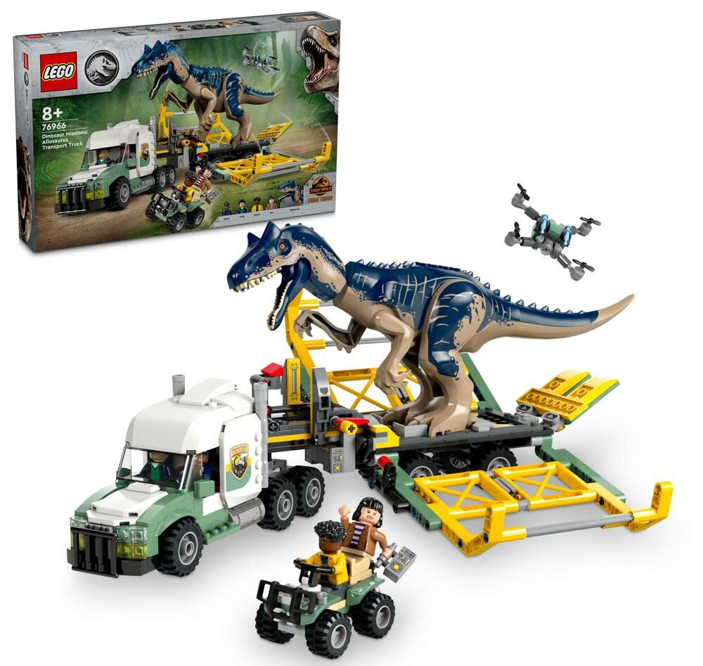 LEGO 76966 Jurassic World Dinomisje: ciężarówka do transportu allozaura Zestaw