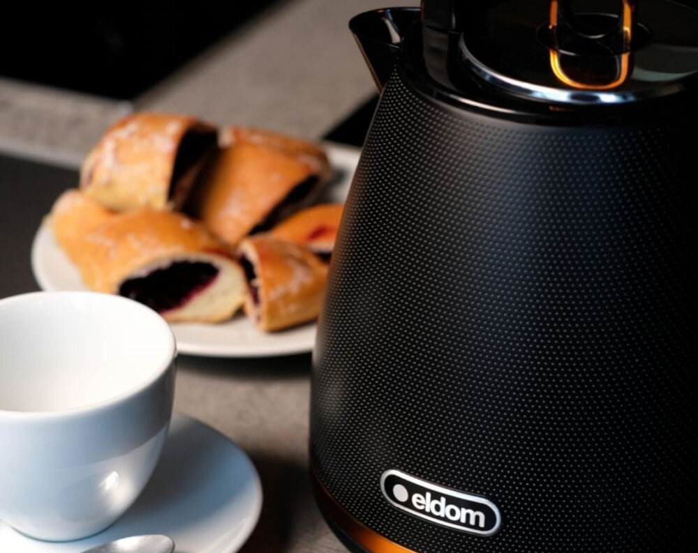 Czajnik ELDOM C315C Kettle Filtr zatrzymujący osad smak napój kamień Bezpieczne użytkowanie funkcja automatycznego wyłączania