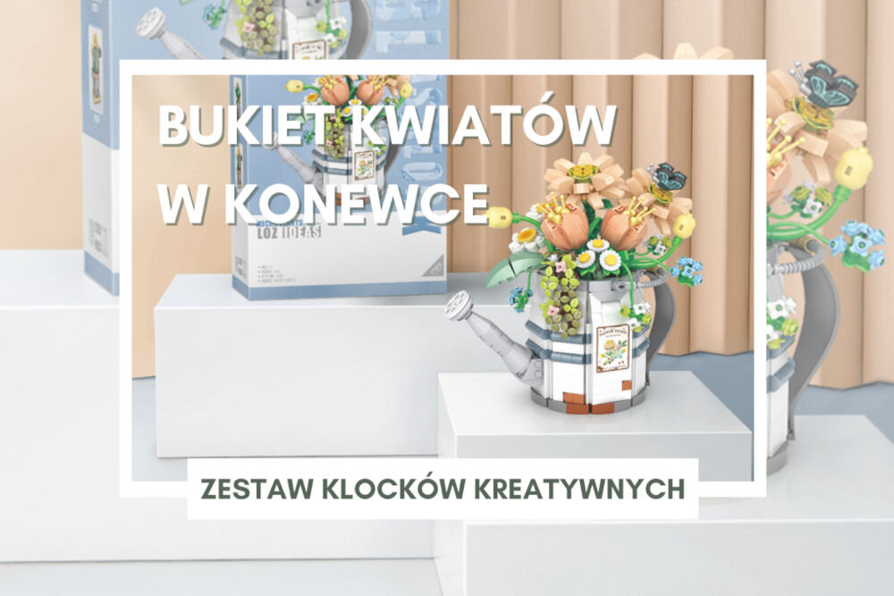 Klocki plastikowe QBI Bukiet kwiatów w konewce 1081315