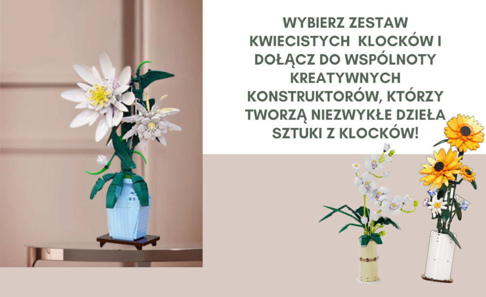 Klocki plastikowe QBI Epiphyllum Kwiaty w wazonie 1081280