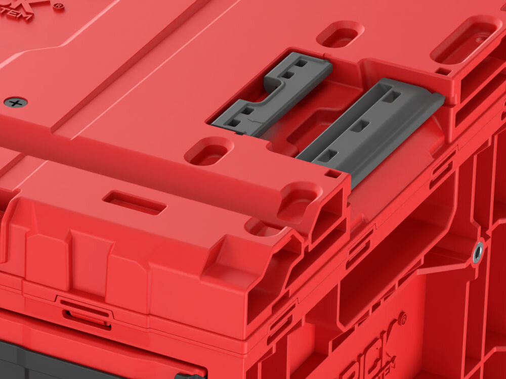 Skrzynia na narzędzia QBRICK One Drawer 3 Toolbox 2.0 Red Ultra HD wytrzymała konstrukcja stalowy rygiel ładowność