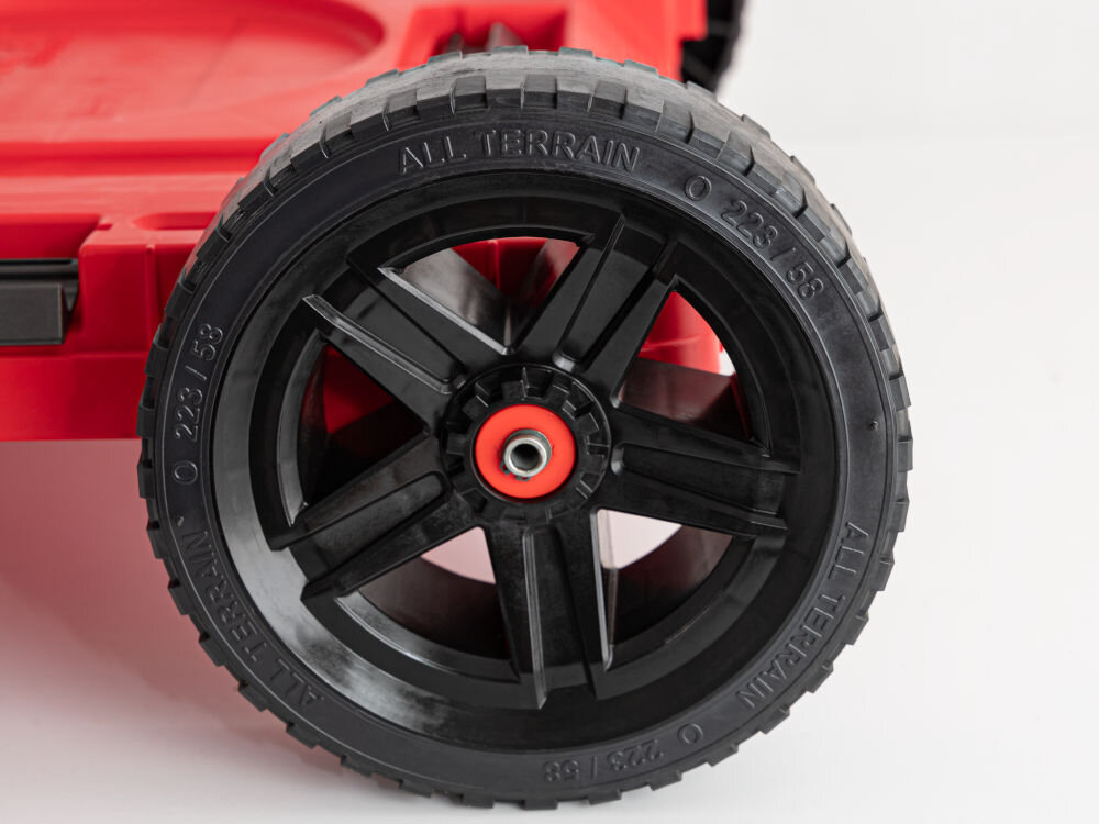 Platforma transportowa QBRICK System One Transport Platform 2.0 Allterrain Red Ultra HD duże koła gumowe oś metalowa teren przeszkody