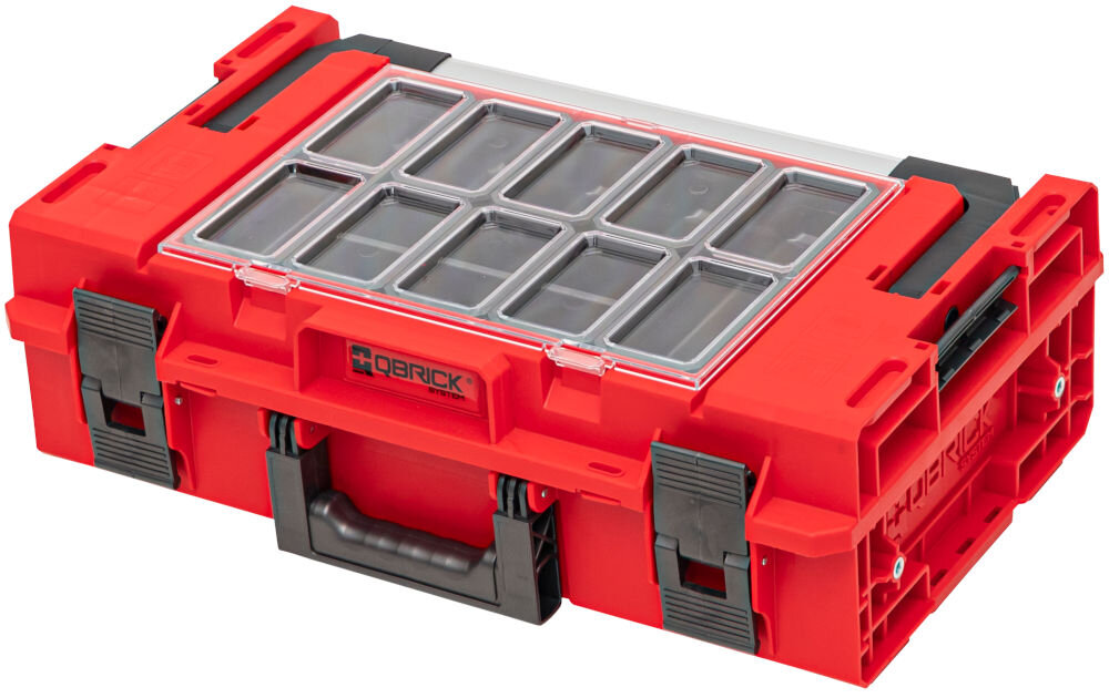 Skrzynia na narzędzia QBRICK ONE 200 2.0 Expert Red Ultra HD Custom Qbrick System ONE 200 RED ULTRA HD skrzynia narzędziowa organizer IP66 uszczelka pokrywa EXPERT