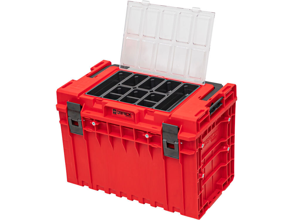 Skrzynia na narzędzia QBRICK ONE 450 2.0 Expert Red Ultra HD Custom Qbrick System ONE 450 RED ULTRA HD skrzynia narzędziowa organizer pokrywa EXPERT kubełki akcesoria