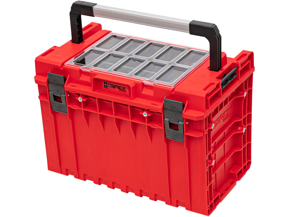 Skrzynia na narzędzia QBRICK ONE 450 2.0 Expert Red Ultra HD Custom Qbrick System ONE 450 RED ULTRA HD skrzynia narzędziowa ultra-wytrzymałe tworzywo aluminiowa rączka