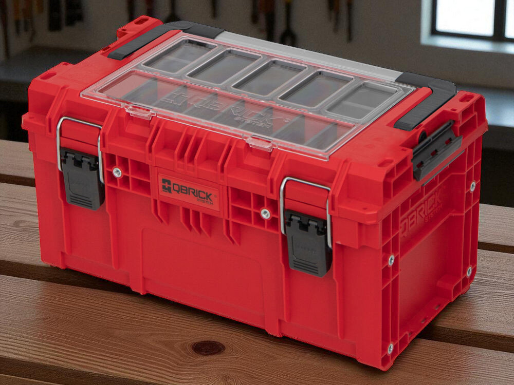 Skrzynia na narzędzia QBRICK PRIME Toolbox 250 Expert Red Ultra HD Custom skrzynia narzędziowa wytrzymała i wodoodporna