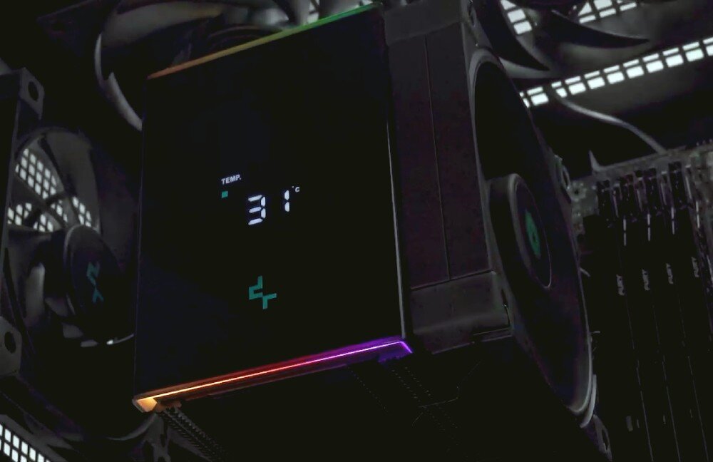 Komputer MAD DOG DEEPCOOL-A02DR32 R7-7800X3D 32GB RAM 1TB SSD GeForce RTX4070 Super chłodzenie ciepłowody temperatura radiator