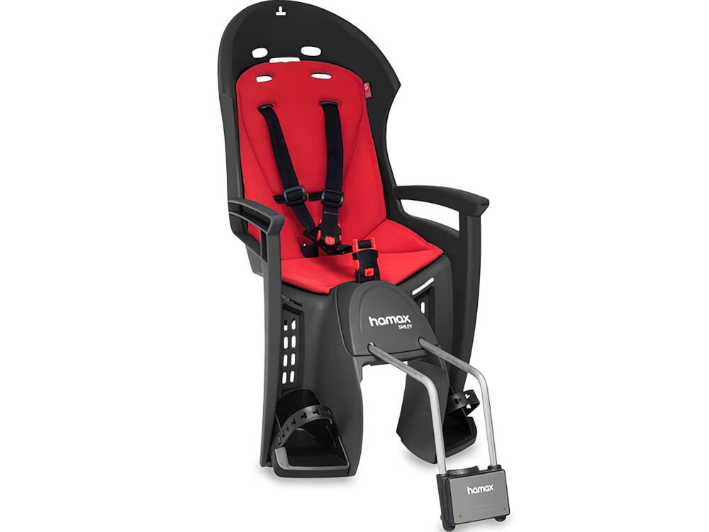 Fotelik rowerowy HAMAX Smiley Szaro-czerwony udźwig