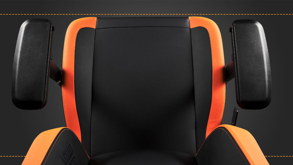 Fotel SUBSONIC Iconic SA5649-1 Dragon Ball Z Czarno-pomarańczowy Połączenie
					prostej formy z komfortem ozdobiony haftami staranne przeszycia