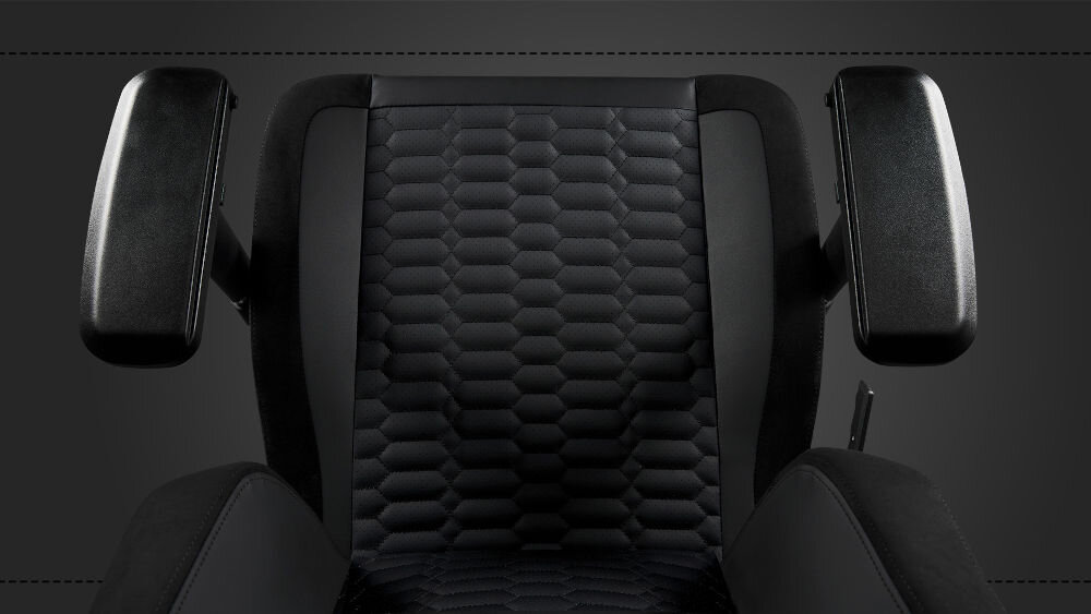 Fotel SUBSONIC Iconic SA5647-1 Apollon Czarny stylowy design sportowy charakter geometryczna forma przeszycia pikowany wzór