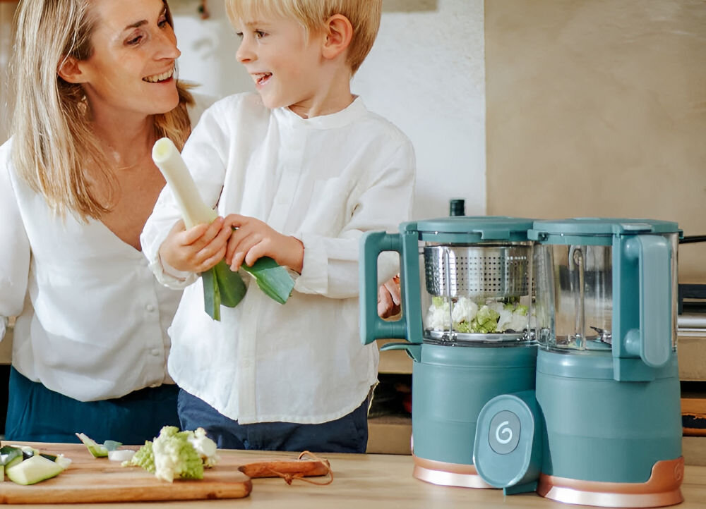 Robot kuchenny BABYMOOV Nutribaby Glass 4w1 A001132 Zielony od ponad 25 lat wsparcie w trosce o zdrowe żywienie dzieci wieloletnie badania zdobyte doświadczenie ekologiczne podejście funkcjonalność rozwiązania sprzyjające zdrowiu najmłodszych