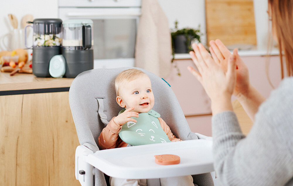 Robot kuchenny BABYMOOV Nutribaby One 4w1 A001133 Czarny dla zapracowanych rodziców oszczędnosć czasu szybkie i wygodne przygotowywanie posiłków łatwość czyszczenia wygoda troska o potrzeby najmłodszych zdrowa dieta wspólne chwile