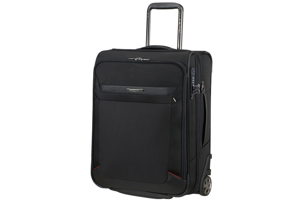 Walizka SAMSONITE Pro-DLX 6 Upright Exp 55 cm Czarny skórzane detale eleganckie kształty