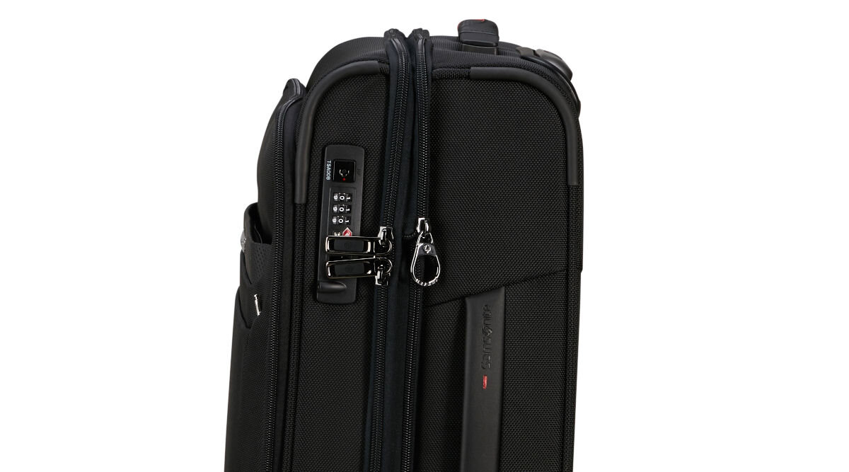 Walizka SAMSONITE Pro-DLX 6 Upright Exp 55 cm Czarny zamek szyfrowy TSA wodoodporny materiał