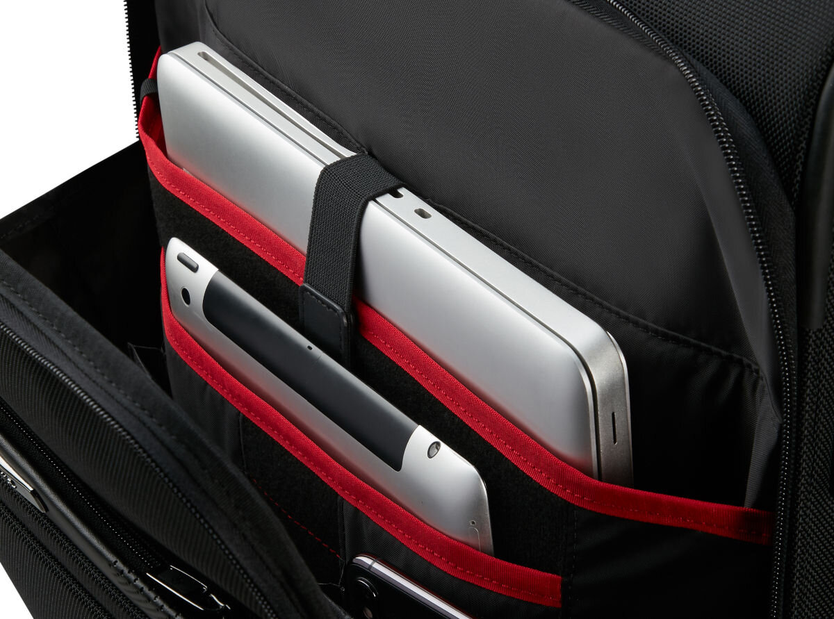 Walizka SAMSONITE Pro-DLX 6 Upright Exp 55 cm Czarny dedykowana kieszeń na laptopa 15,6 cala tablet 10,5 cala wyjmowana wodoodporna kieszeń