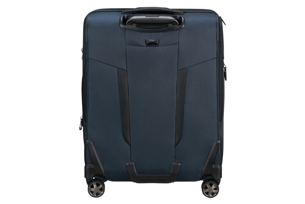 Walizka SAMSONITE Pro-DLX 6 Spinner Exp 55 cm Niebieski skórzane detale eleganckie kształty