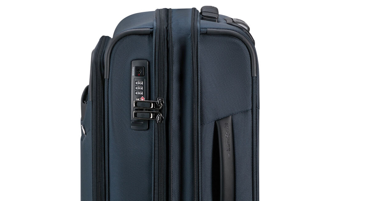 Walizka SAMSONITE Pro-DLX 6 Spinner Exp 55 cm Niebieski zamek szyfrowy TSA wodoodporny materiał