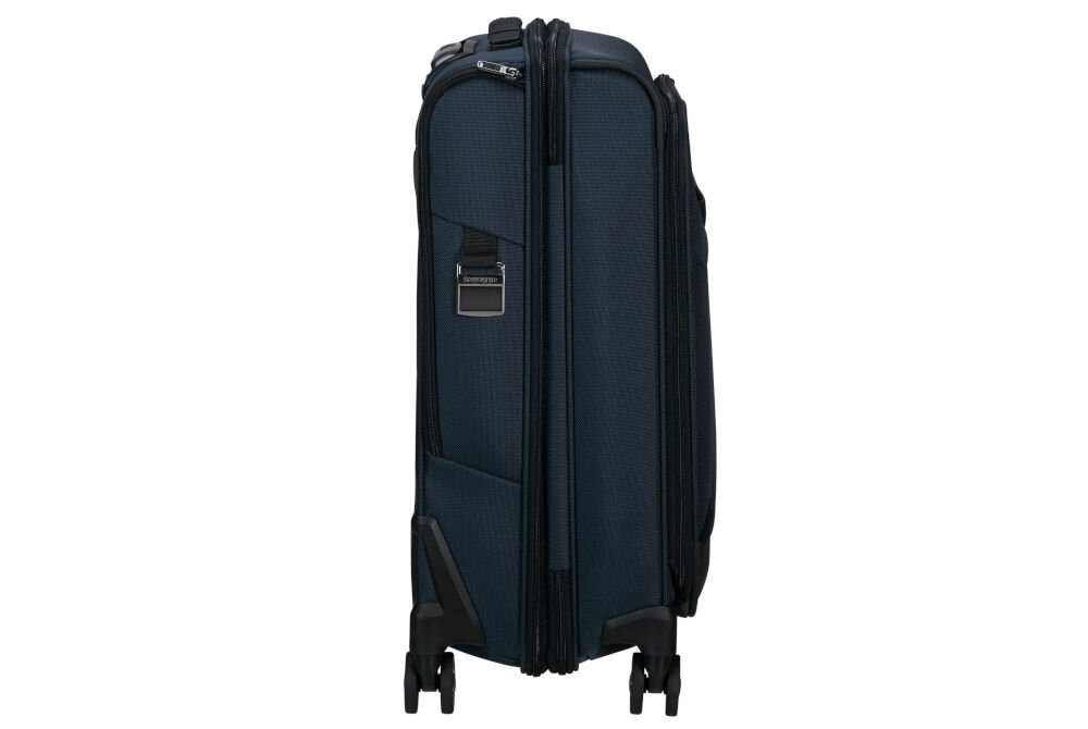 Walizka SAMSONITE Pro-DLX 6 Spinner Exp 55 cm Niebieski uchwyty górne boczne 4 kółka z zawieszeniem redukującym wstrząsy i hałas