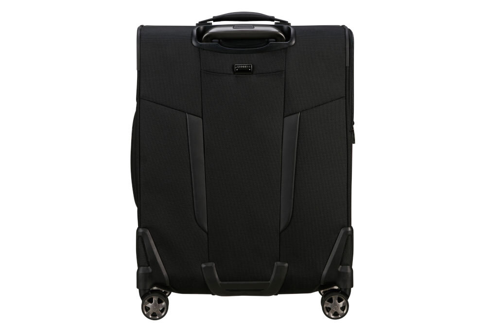 Walizka SAMSONITE Pro-DLX 6 Spinner Strict 55 cm Czarny skórzane detale eleganckie kształty