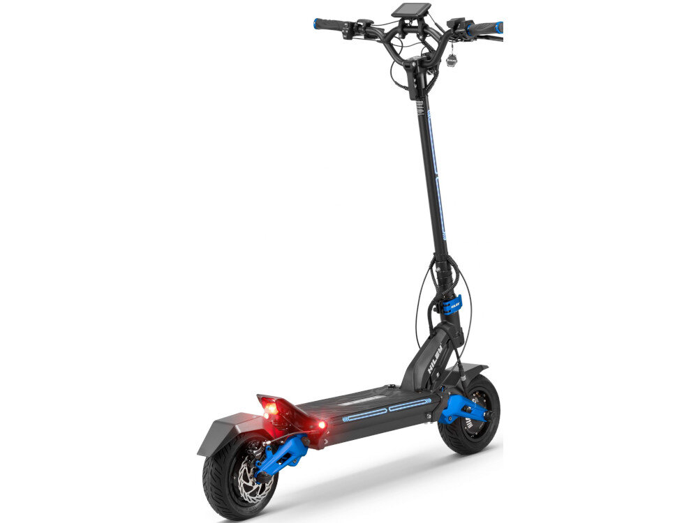 Hulajnoga elektryczna HILEY Tiger 10 V4 LR LR 90 km 2x1000W Amortyzacja 10 Czarno-niebieski glosny klakson tempomat start z miejsca bezpieczenstwo