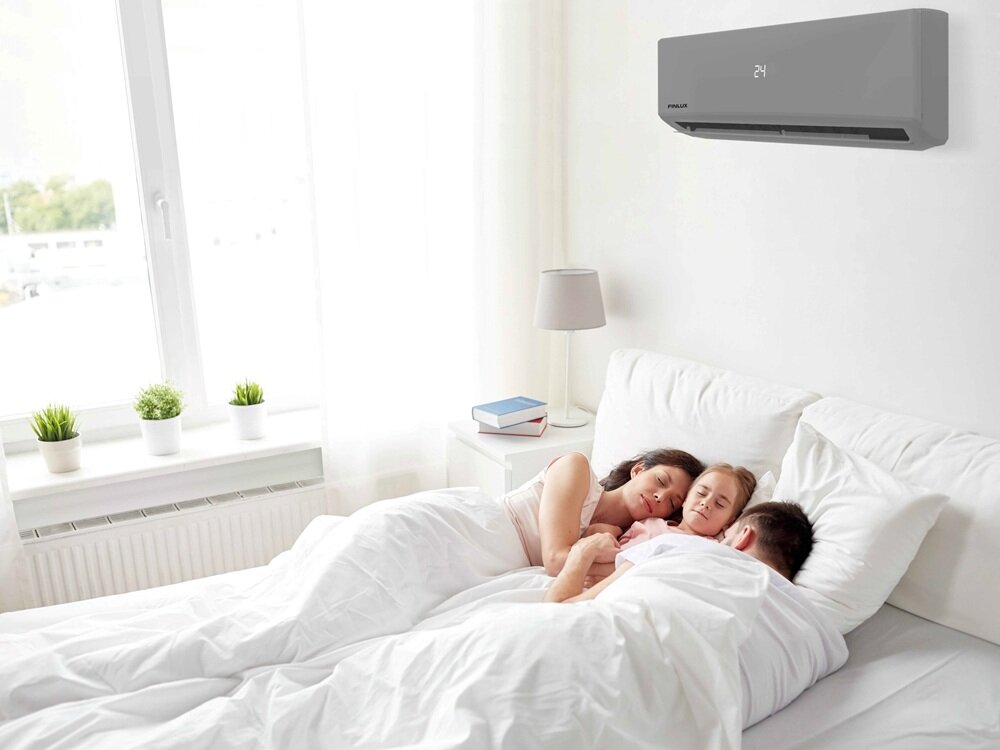 Klimatyzator Split Finlux FN-AC1S09GR tryb sleep, bardzo cicha praca, silnik interwałowy